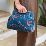 CARTERA TERCIOPELO AZUL PETROLEO