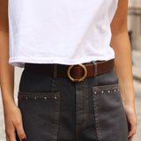 CINTURON CIRCULO MARRON