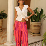 PANTALON PALMA LINO FUCSIA
