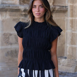 BLUSA FRUNCES NEGRA