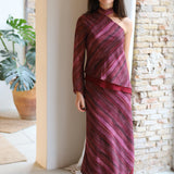 TOP LAZO ASIMETRICO ROSA