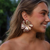 PENDIENTE FLOR FILO ROJO