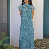 VESTIDO TUL LAZO TURQUESA