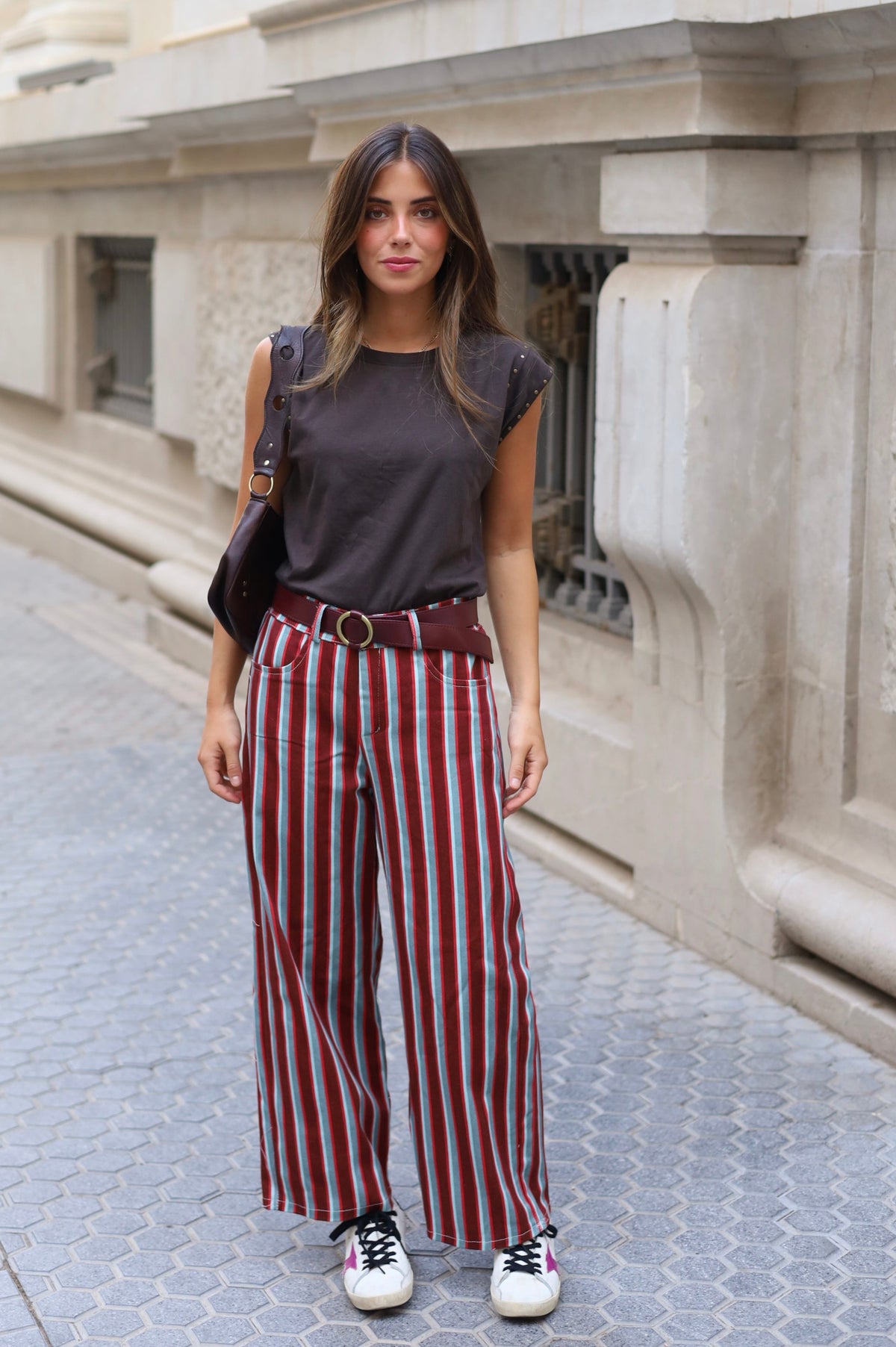 PANTALÓN RAYAS ROJO AZUL