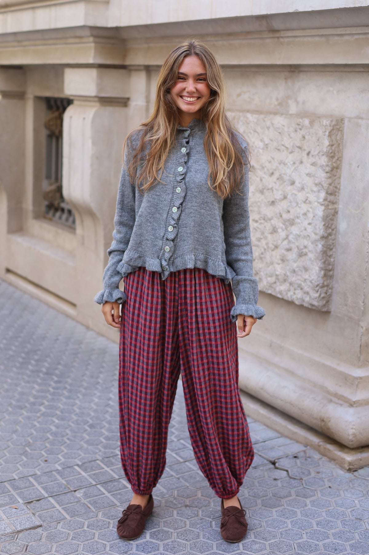 PANTALÓN CUADROS ROSA