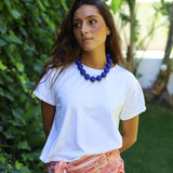 COLLAR BOLAS CORTO AZUL