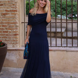 VESTIDO BARCO TUL AZUL MARINO