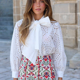 BLUSA PERFORADA LAZO