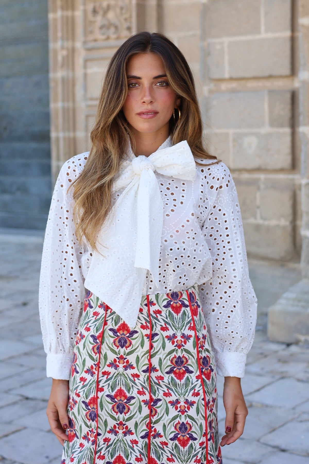 BLUSA PERFORADA LAZO