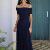 VESTIDO BARCO TUL AZUL MARINO