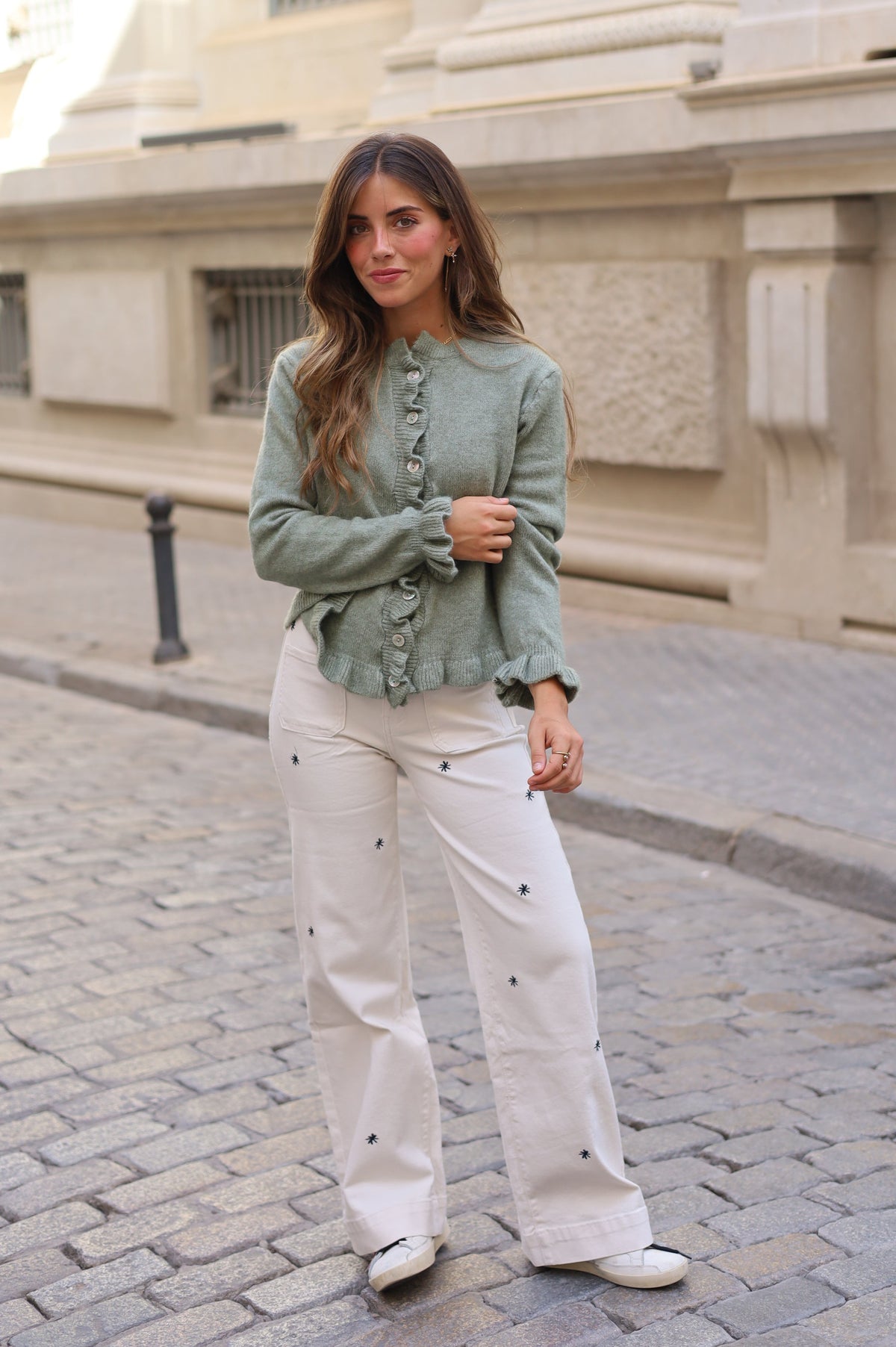 PANTALON VAQUERO ESTRELLA BLANCO