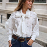 BLUSA PERFORADA LAZO