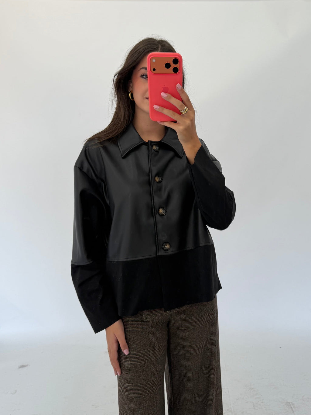 CHAQUETA POLIPIEL TERCIOPELO NEGRA