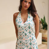 VESTIDO HALTER GODETS