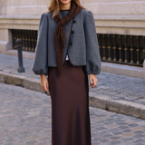 FALDA SATINADA MARRON