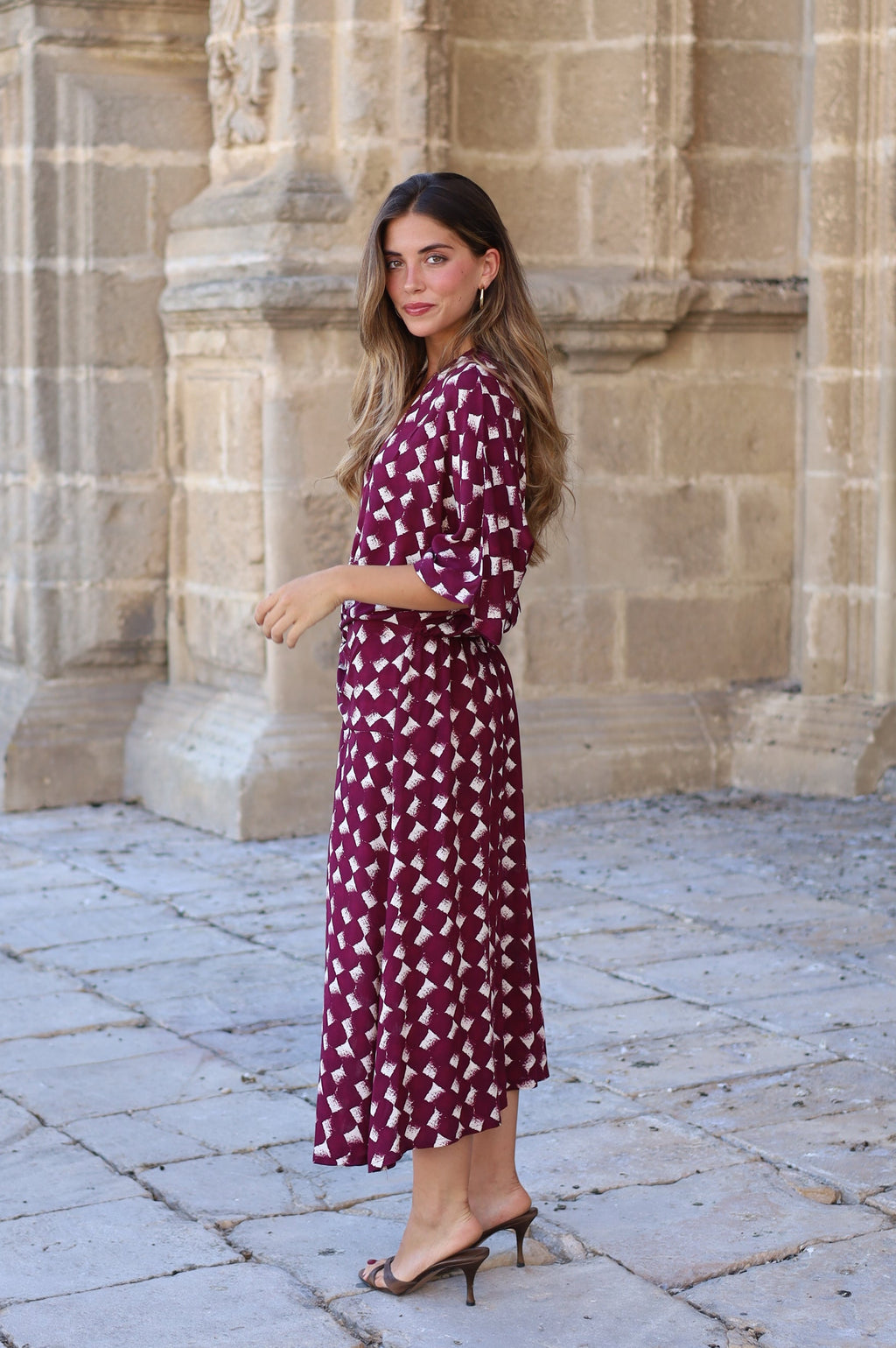 VESTIDO RONDA ROMBO MORADO