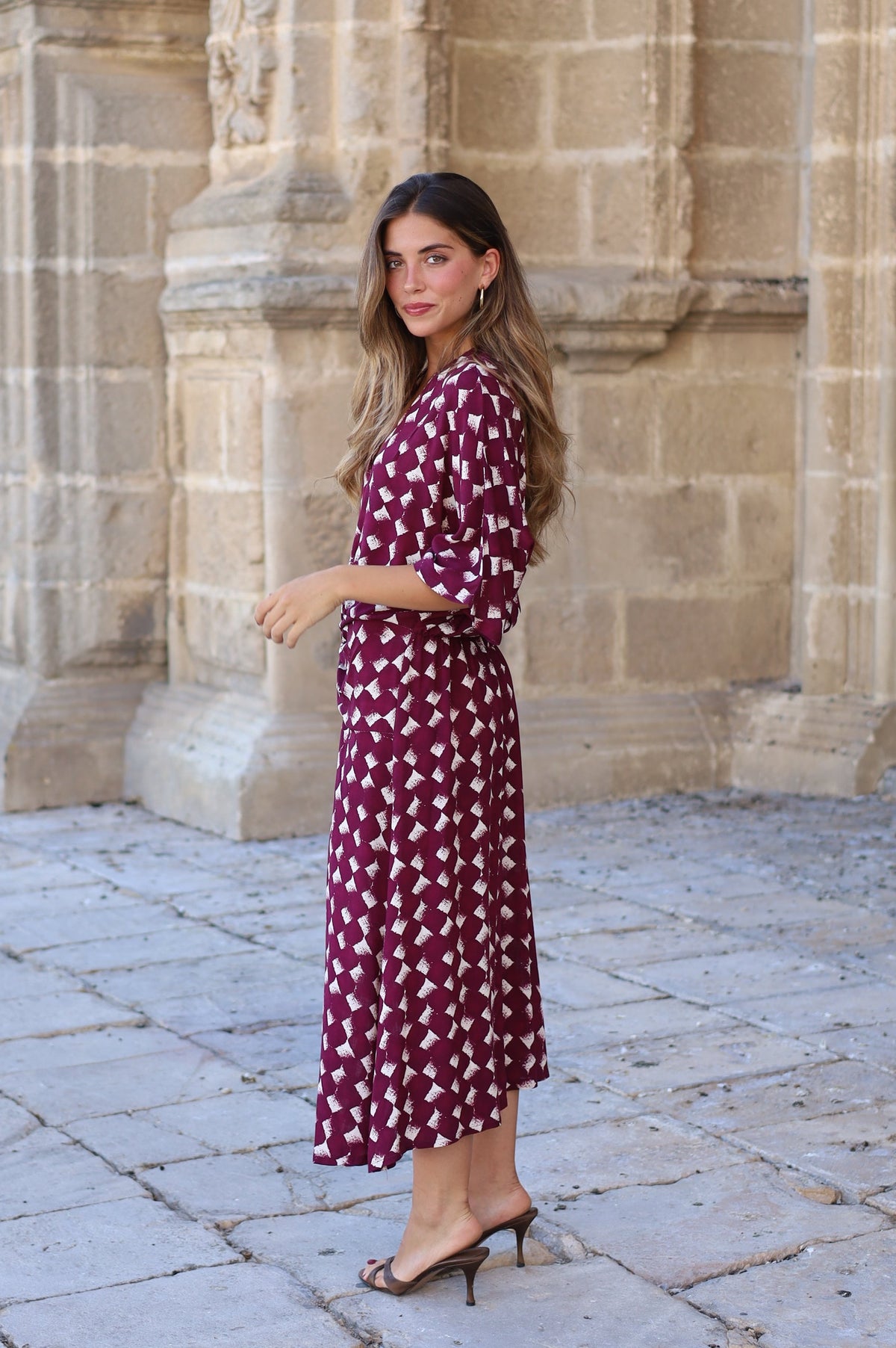 VESTIDO RONDA ROMBO MORADO
