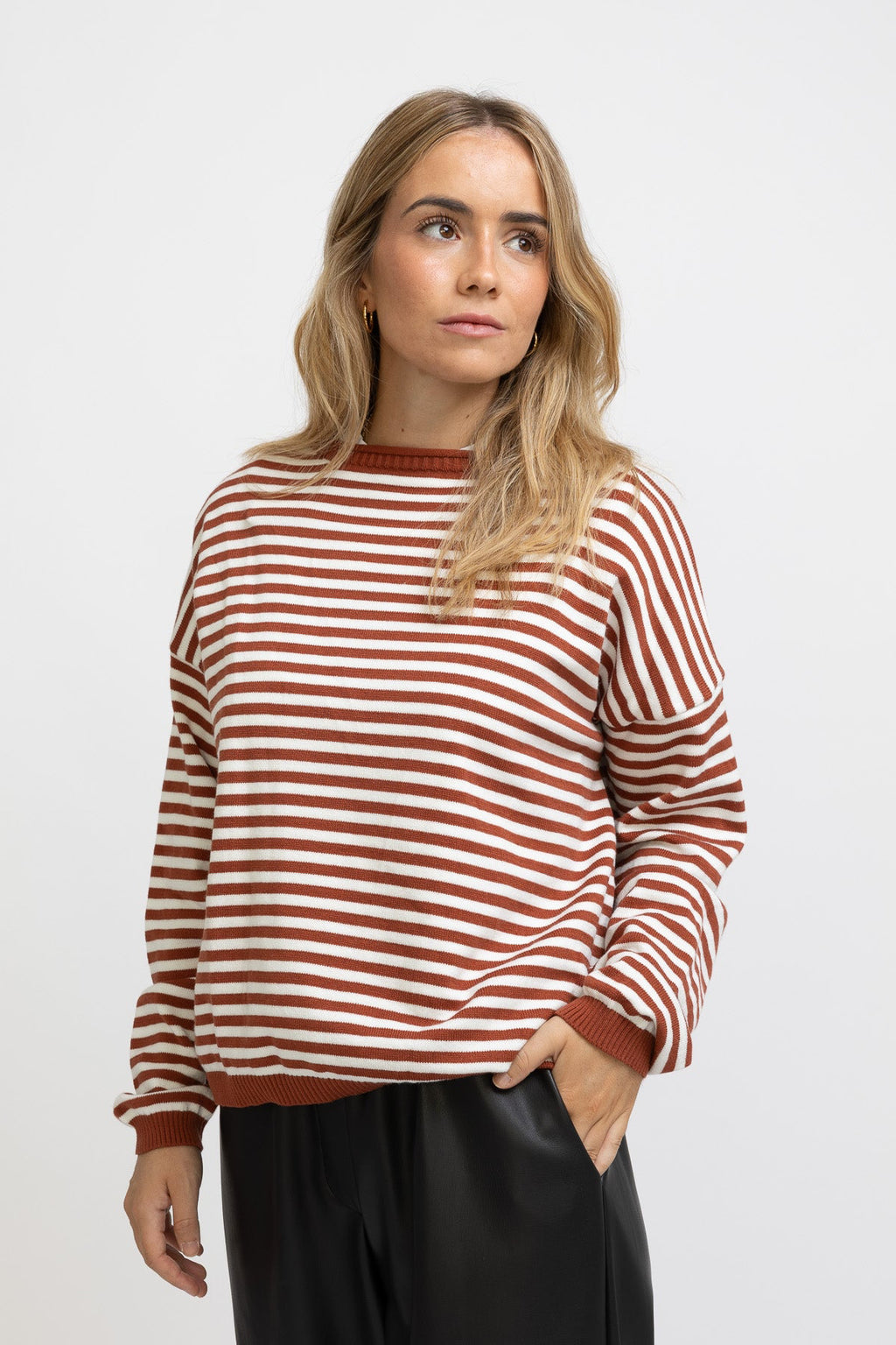 JERSEY RAYAS TEJA Y BEIGE