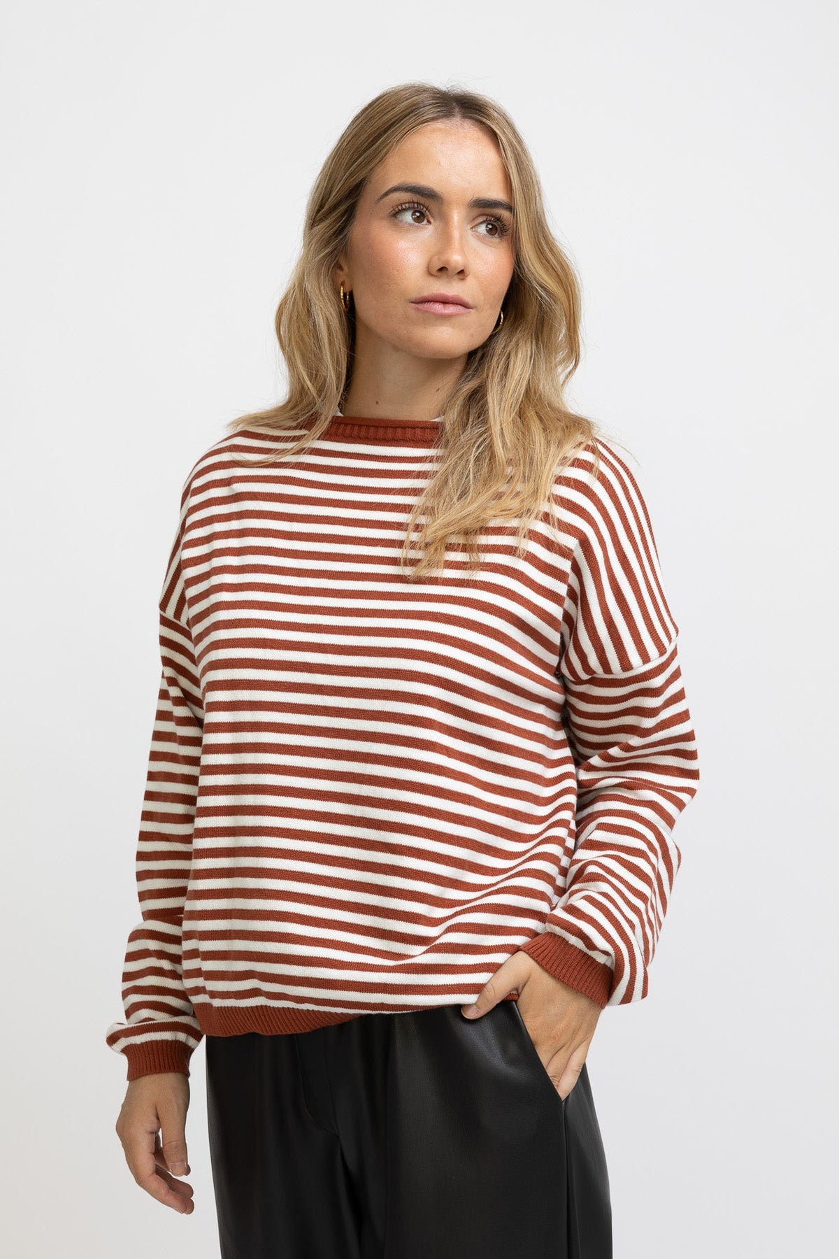 JERSEY RAYAS TEJA Y BEIGE