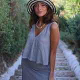 TOP NURIA LINO GRIS
