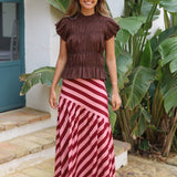 BLUSA FRUNCES MARRON