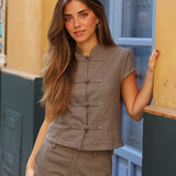 BLUSA MATILDA JAPO MARRON