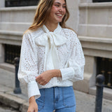 BLUSA PERFORADA LAZO