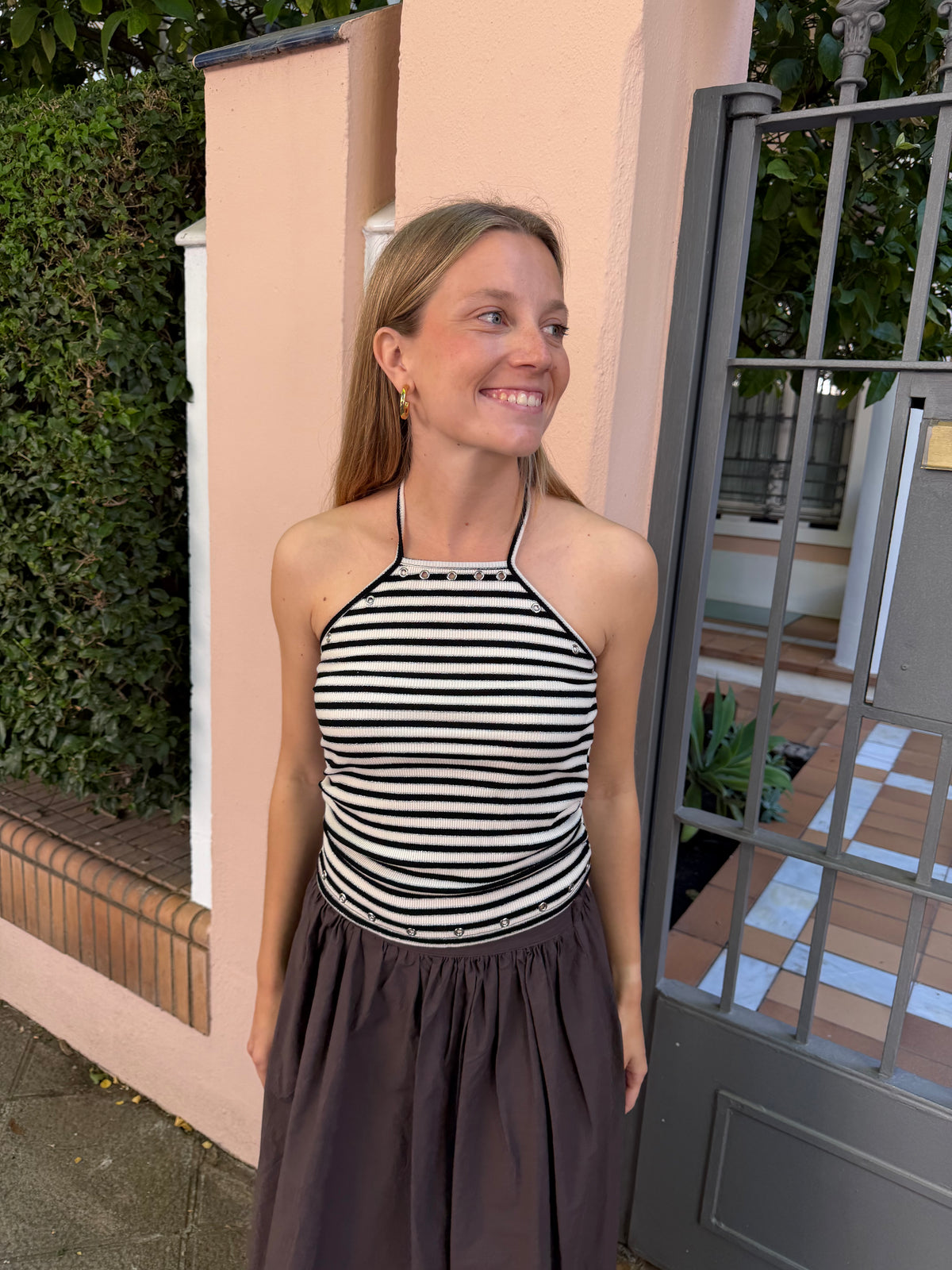 TOP LUREX TACHAS NEGRO