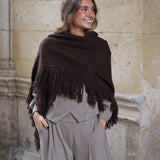 PONCHO FLECOS MARRON