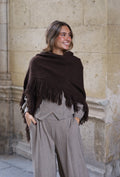 PONCHO FLECOS MARRON