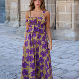 VESTIDO HAWAI FLORES MORADAS