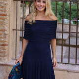 VESTIDO BARCO TUL AZUL MARINO