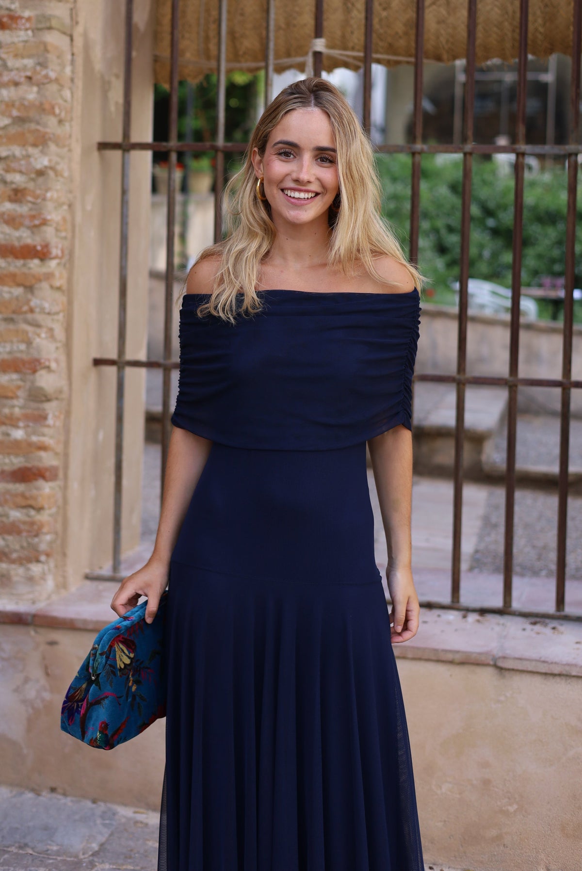 VESTIDO BARCO TUL AZUL MARINO