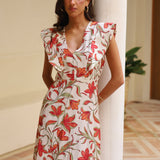 VESTIDO CLEMENTE ALERON FLORES CRUDO