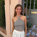 TOP LUREX ESTRELLAS NEGRO