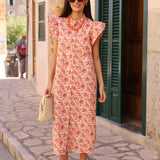 VESTIDO CAÑOS FLORES CRUDO