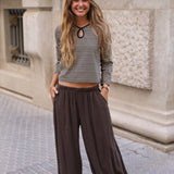 PANTALON BOMBACHO LISO MARRON