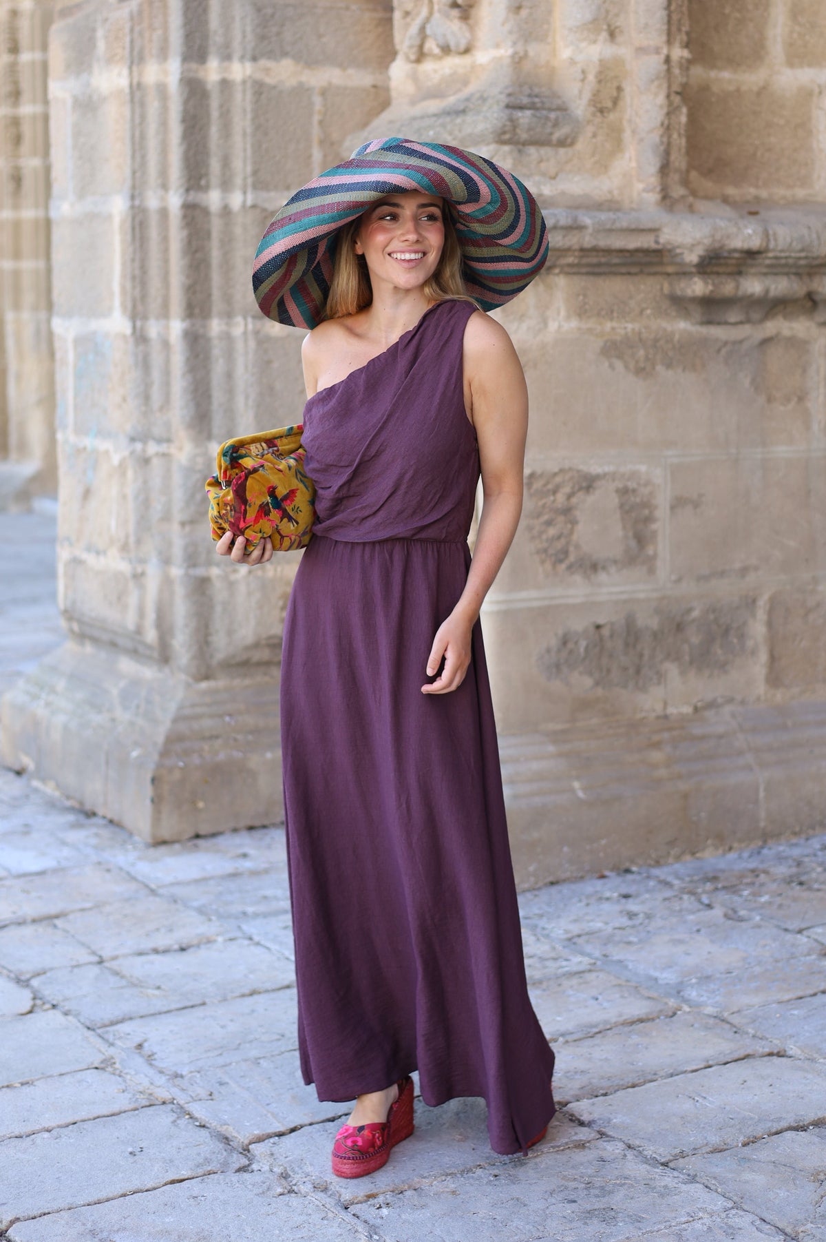 VESTIDO BERTA BERENJENA