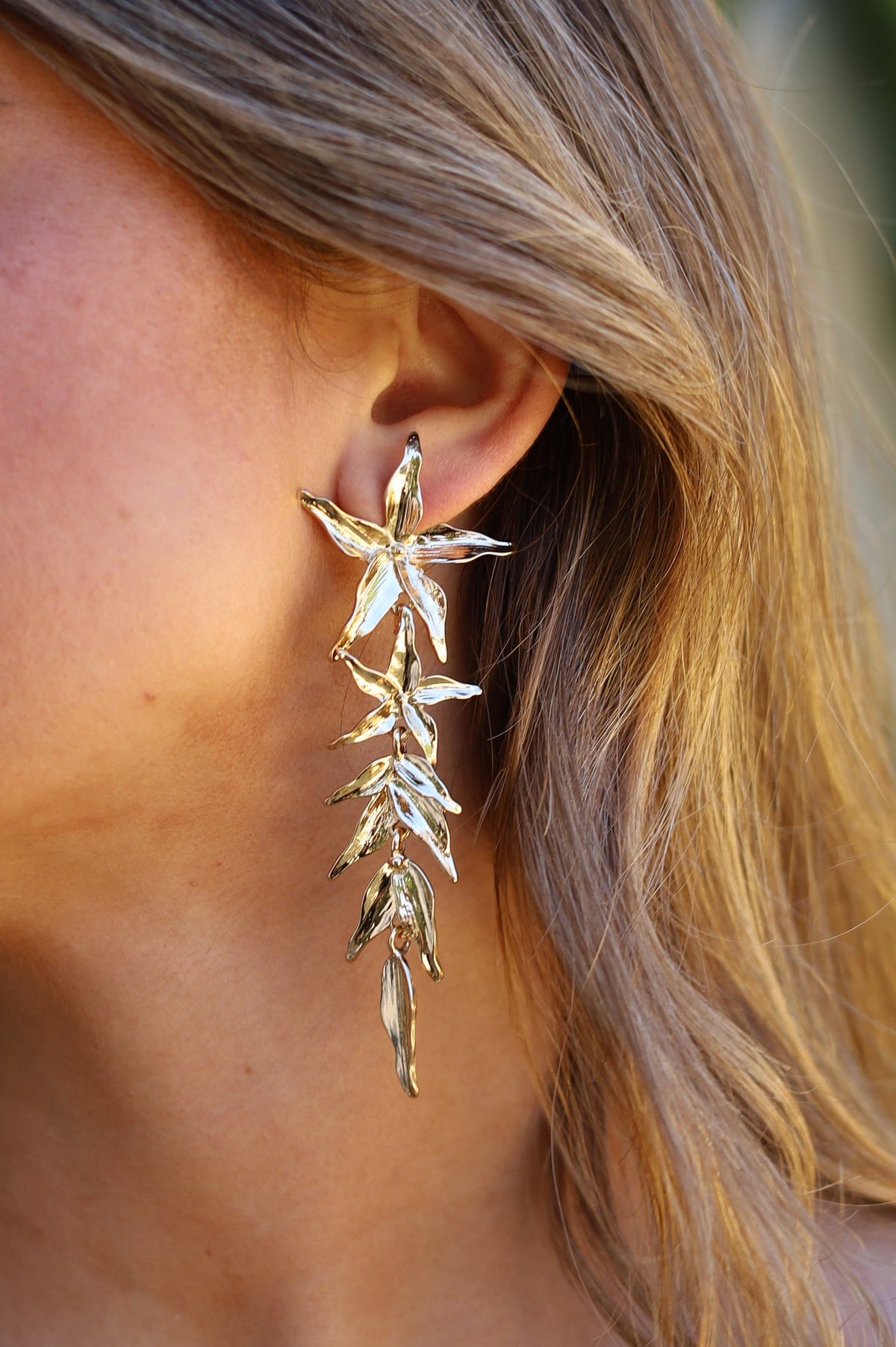 PENDIENTES HOJAS DORADOS