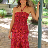 VESTIDO TENERIFE FLORES ROSA