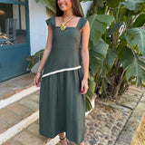 VESTIDO ADE FLECOS VERDE