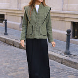 FALDA SATINADA ENCAJE NEGRA