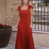 VESTIDO VOLANTE HOMBRO CALDERO