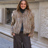 CHAQUETA PELO NATURAL PLUMAS