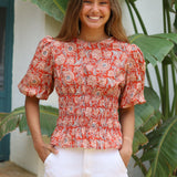 BLUSA CADIZ FRUNCES NARANJA