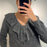 JERSEY CUELLO VOLANTE GRIS