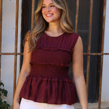 BLUSA TABOADA BURDEOS