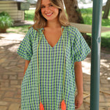 VESTIDO LOLA CUADROS VERDE