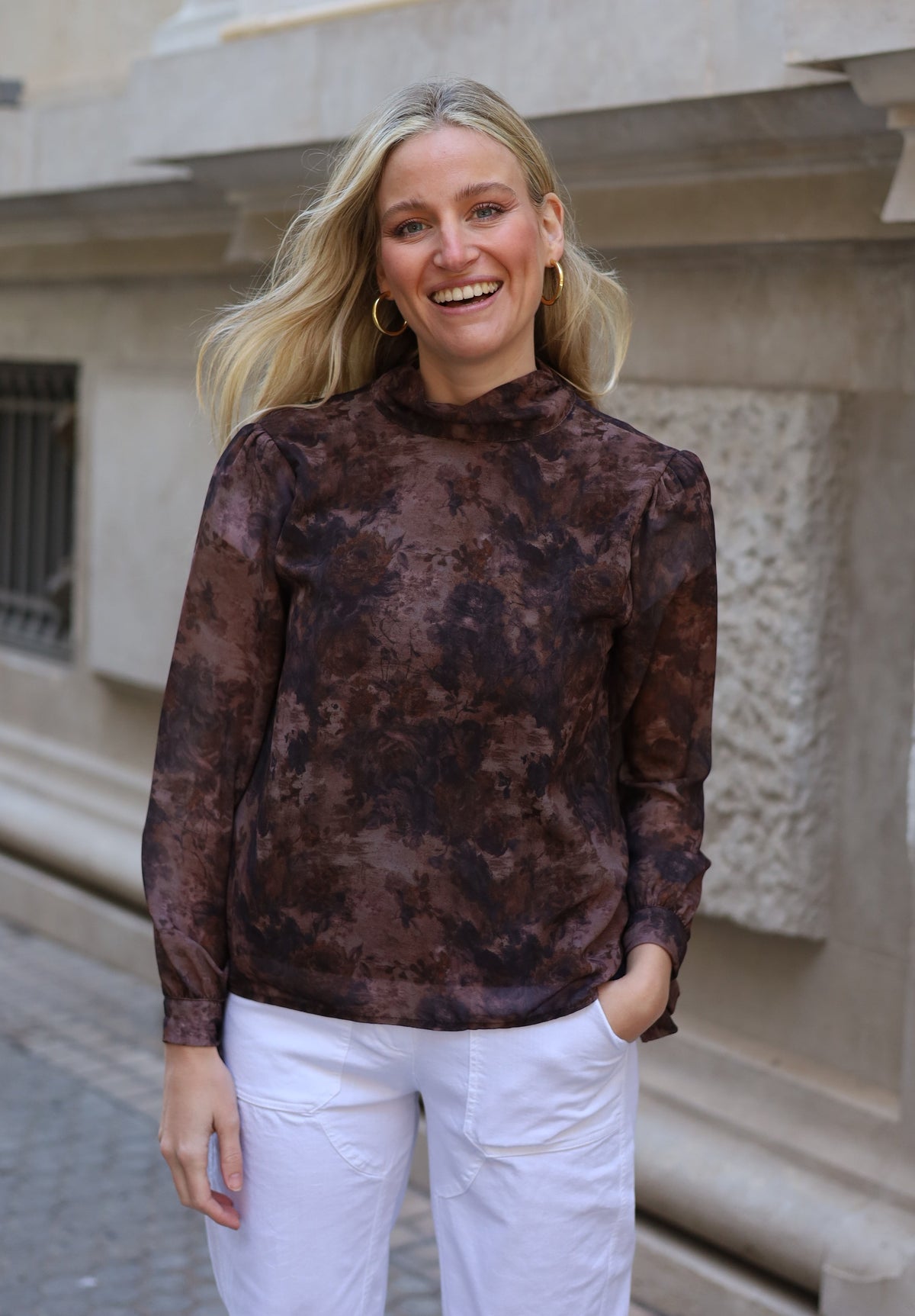 BLUSA FUENTEBRAVIA MARRON