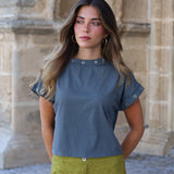 CAMISETA CROPPED GRIS